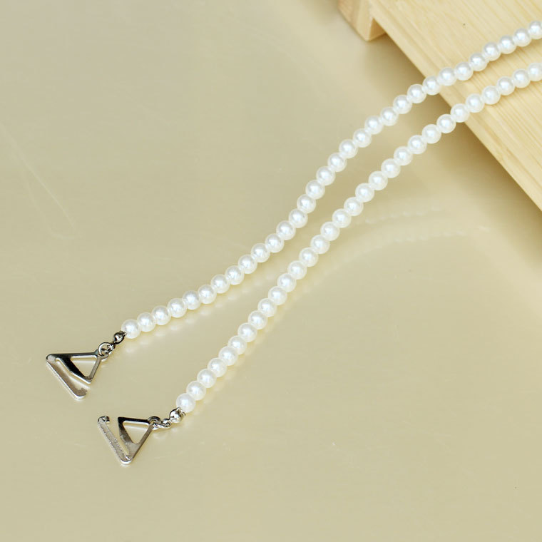 Rhinestone beaded shoulder strap pearl shoulder strap rhinestone underwear pectoral girdle 6mm pearl