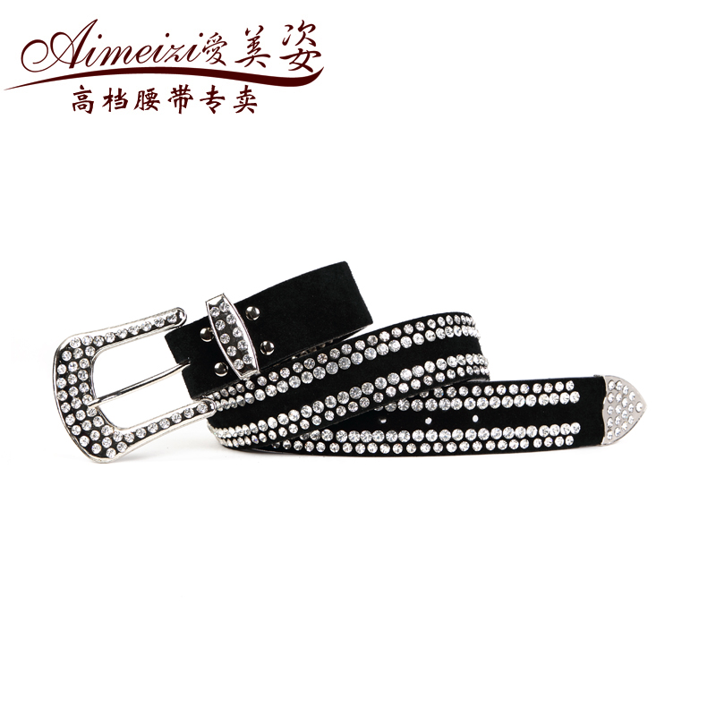 Rhinestone belt genuine leather strap metal decoration belt all-match fashion female jeans belt