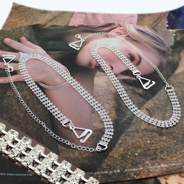 Rhinestone Bra Strap!BB172-091Free Shipping!6Pairs/Lot!Fashion Rhinestone Imitation Diamond Brass Chain Metal Bra Accessories