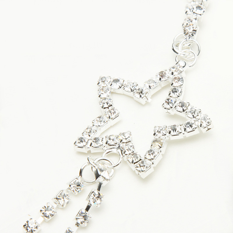 rhinestone shoulder strap back cross five-pointed star pectoral girdle racerback underwear belt