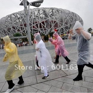 ride travel disposable raincoat poncho portable transparent plastic raincoat 20pcs/lot freeshipping