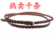 Ring genuine leather decoration double-circle knitted all-match fashion hot belt strap belly chain