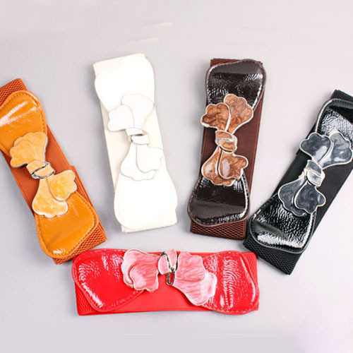 Rivet fashion belt female decoration elastic wide belt white leather vintage q3 cummerbund y632