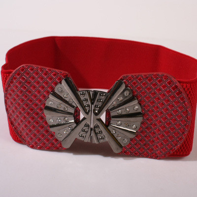 Rivet fashion belt female decoration elastic wide belt white leather vintage q3 cummerbund y786