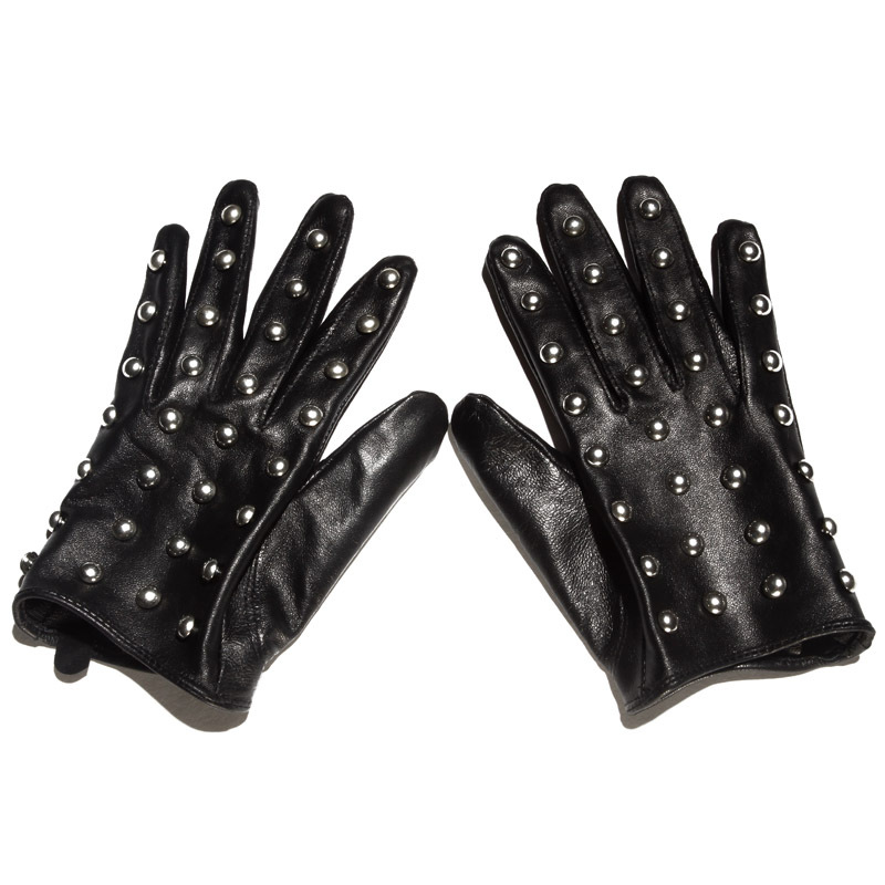 rivet motorcycle punk repair sheepskin gloves women's genuine leather gloves