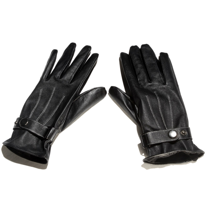 rivet strap sheepskin gloves female repair genuine leather gloves