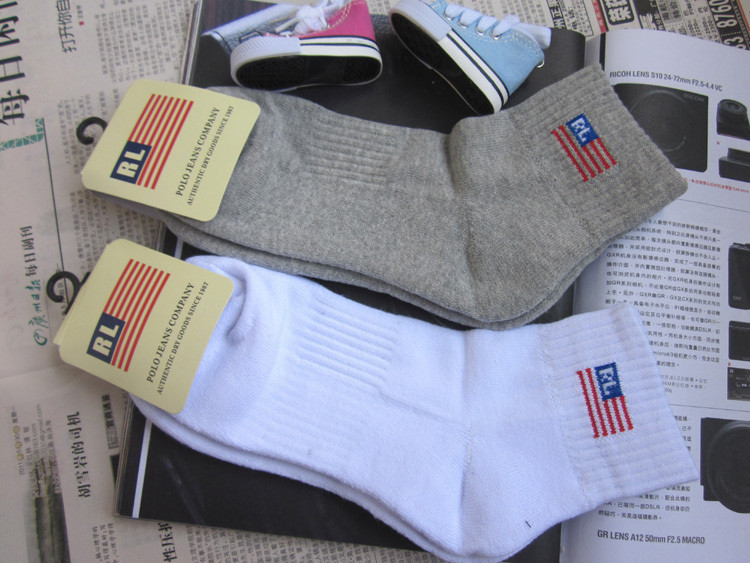 RL socks 100% cotton socks slippers outdoor socks 5piece a lot sports socks men and women socks wholesale 5% off 2lots