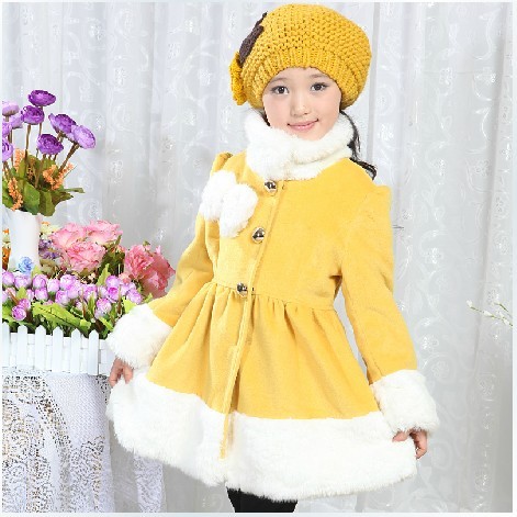 Robo winter outerwear children's clothing female child female child overcoat woolen outerwear 2012 child trench 78
