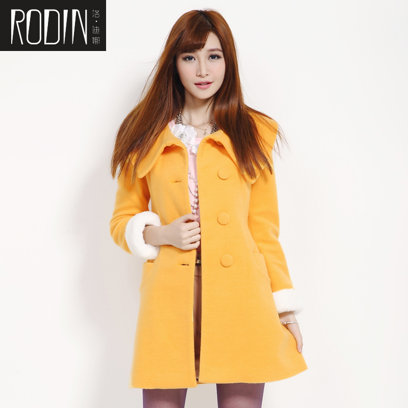 Rodin autumn and winter slim woolen overcoat female outerwear ol medium-long trench 2