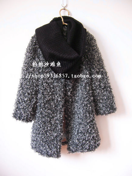 Roll berber fleece outerwear medium-long outerwear fur coat