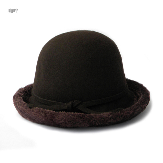 Roll up hem - ihat wool hat fedoras cap billycan professional autumn and winter female