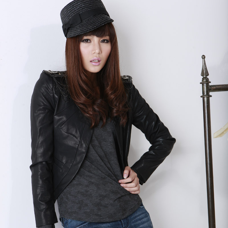 Romantic declaration of women's slim water washed leather clothing 1609131