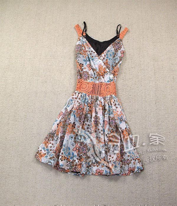 Romantic double layer chiffon one-piece dress