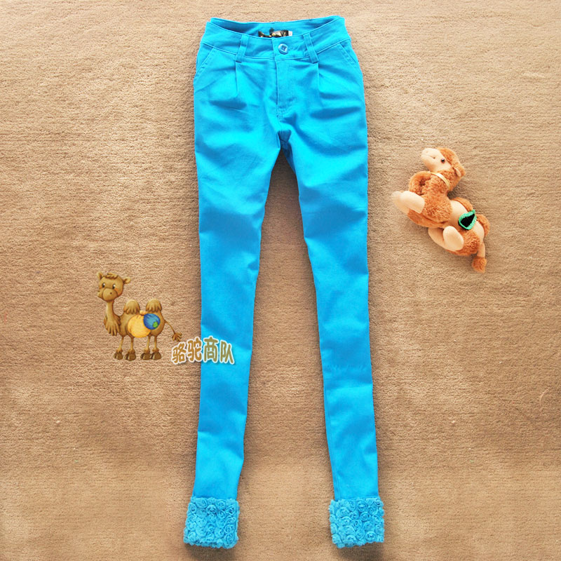 Rose elastic pencil pants basic jeans casual pants