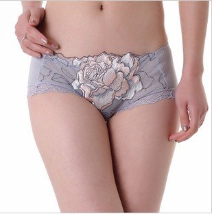 Rose embroidered bamboo fiber women's underwear