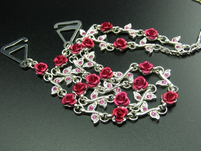 Rose shoulder strap exquisite rose black petals underwear shoulder strap double-shoulder metal rhinestone