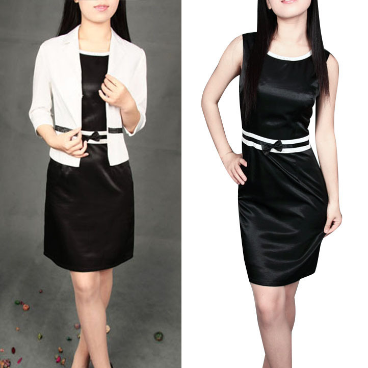 Rosier arles white-collar women's ol career set dress white suit one-piece dress set ss978