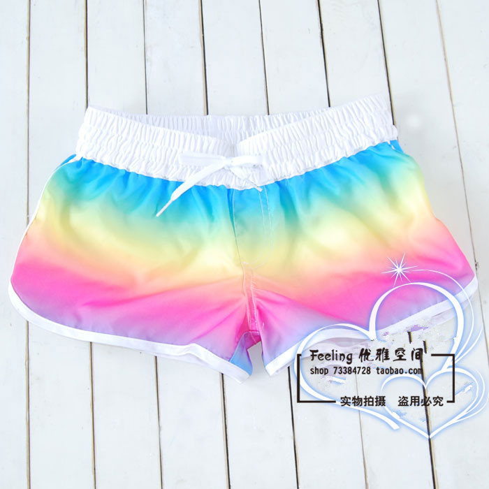 ROXY jeanette Colorful Rainbow beach pants shorts shorts swimming trunks