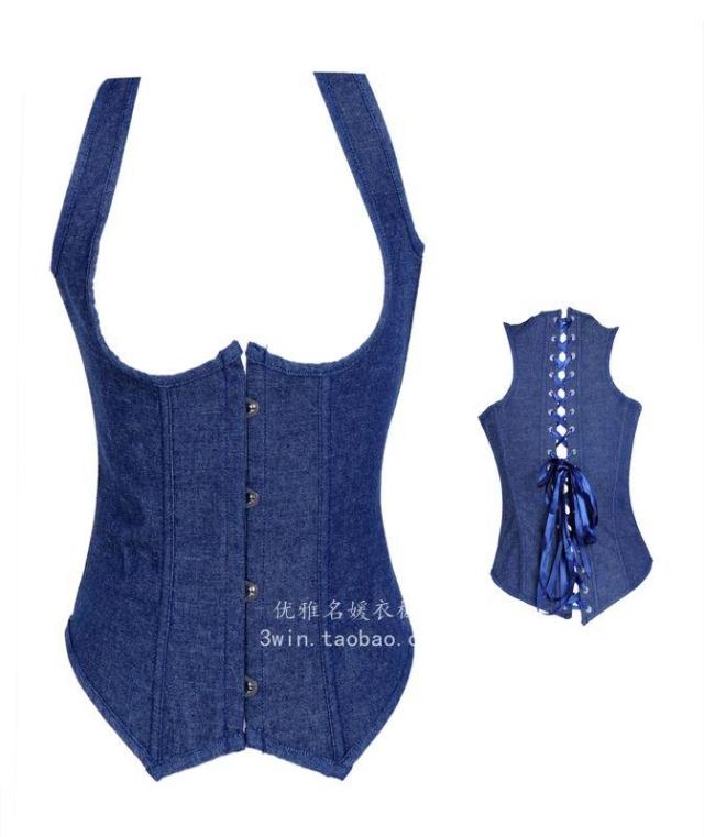 Royal corset body shaping vest cummerbund steel drawing denim abdomen corset cummerbund accept supernumerary breast