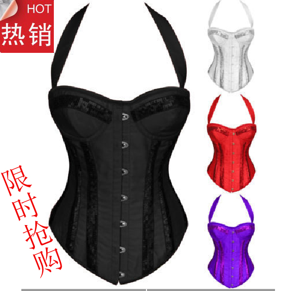 Royal corset drawing abdomen waist shaping body shaper paillette cummerbund