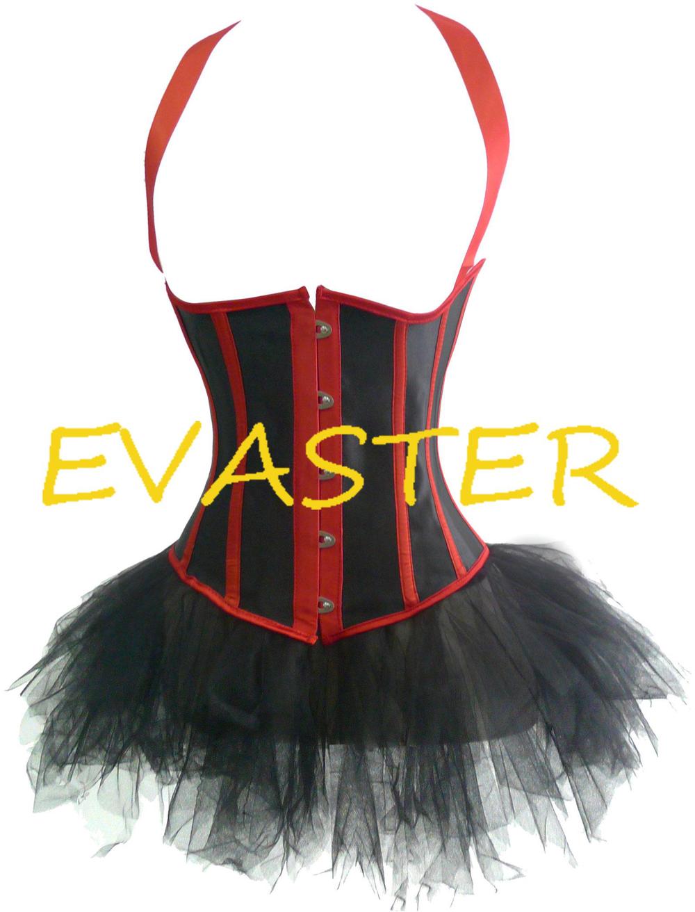 Royal Striped Burlesque Underbust Halter Corset tutu dress for women