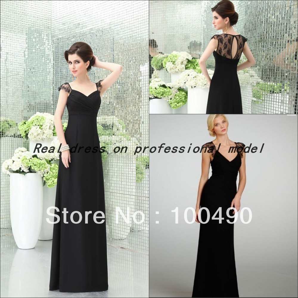 RT103 Real sample special occasion black evening gowns Oscar Lace Celebrity Dresses 2013