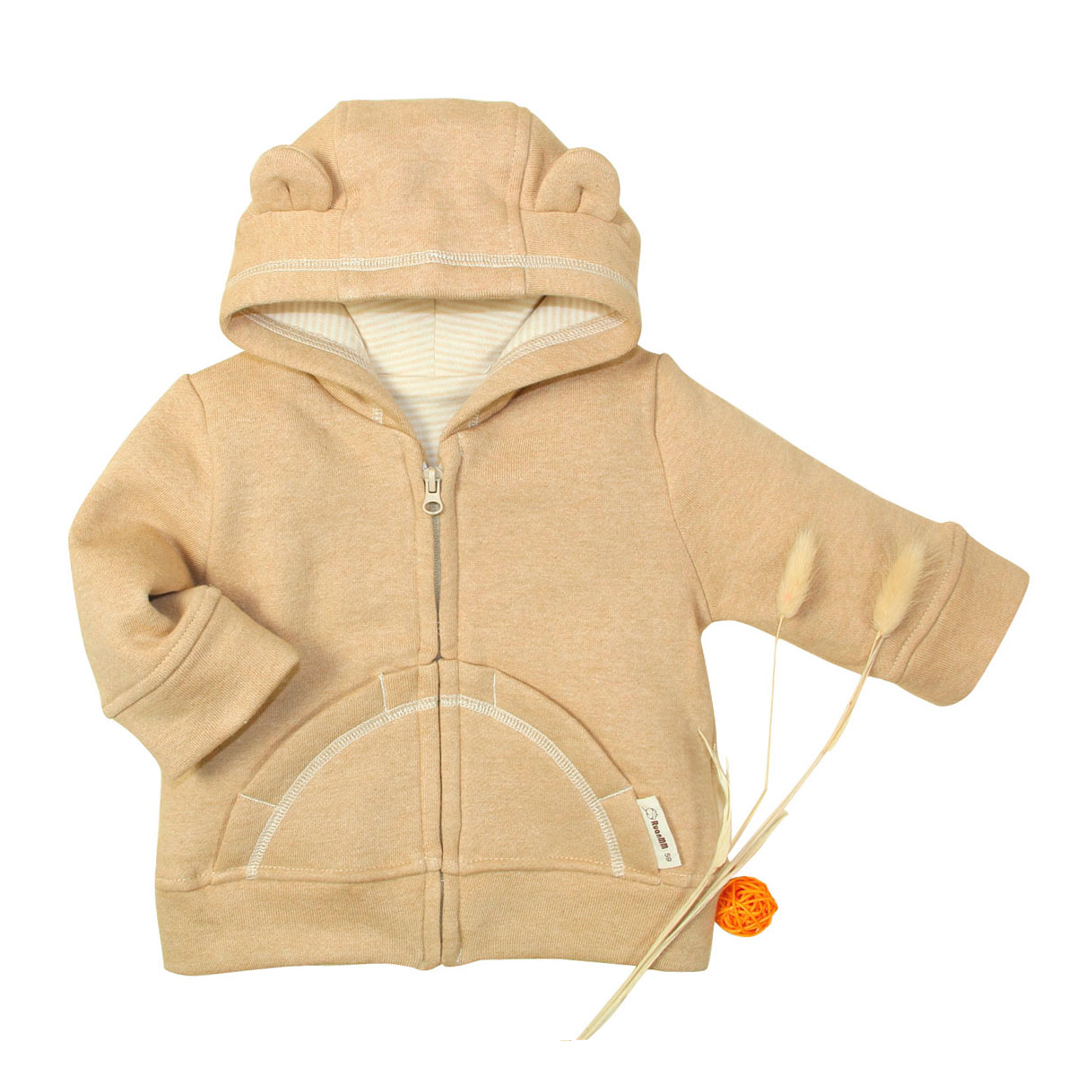 Ruanmm organic cotton male plus velvet sweatshirt baby thickening outerwear cardigan velvet clothes spring and autumn