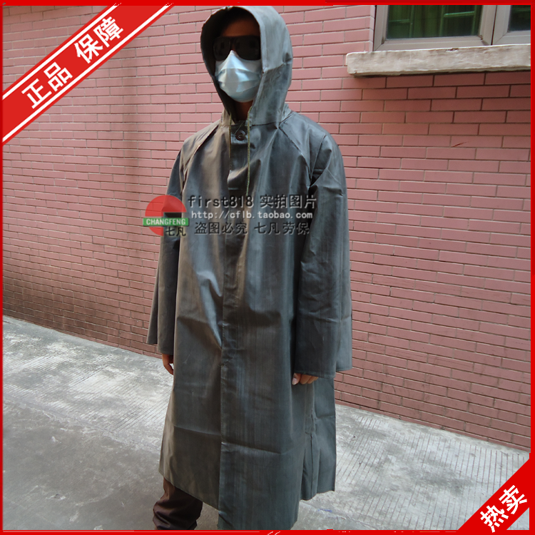 Rubber raincoat one piece vintage poncho thickening canvas Burberry old fashioned poncho