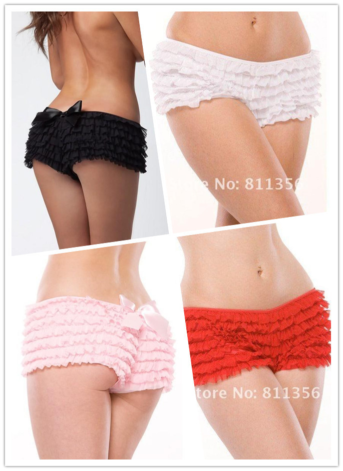 Ruffle Short Panty  four colors pants women red black white pink panties Cheaper price Free Shipping
