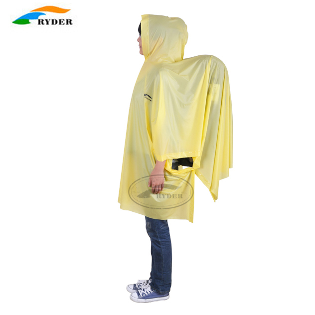Ryder ryder thickening portable belt and cloth mat function backpack hooded raincoat poncho