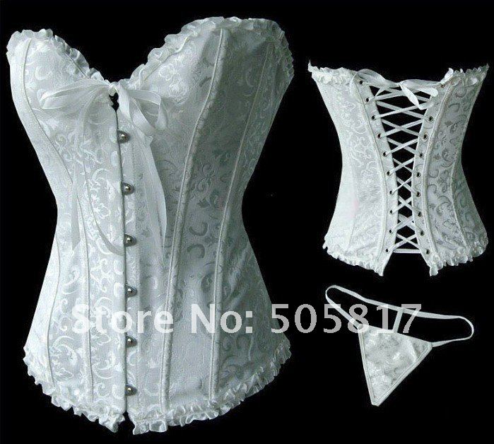 S~6XL  2012 hot sale! Sexy boned corset lingerie Body lift shaper bustier black red blue white Free drop shipping QM819