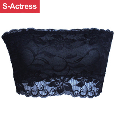 S-actress all-match seamless sweet little daisy double layer lace basic tube top tube top