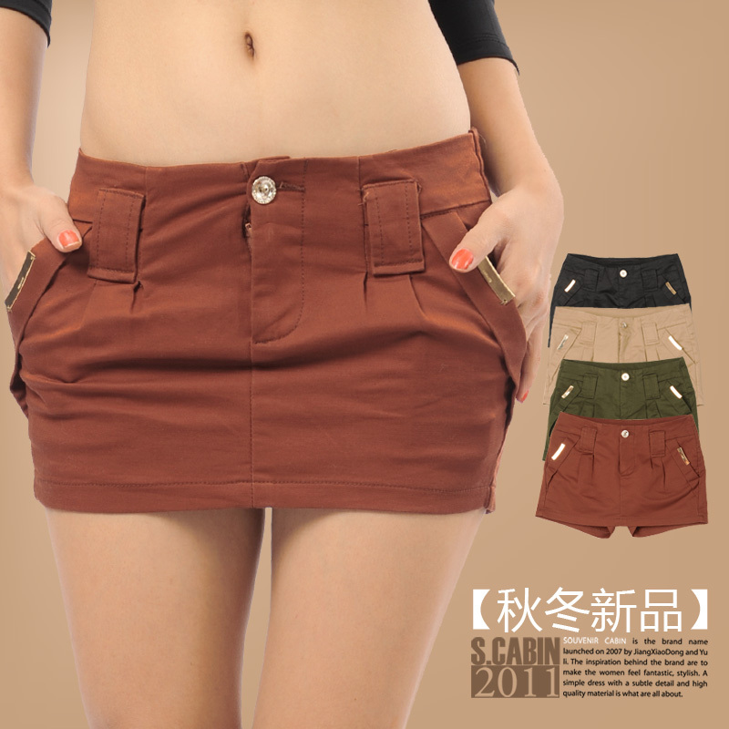 S-cabin 2011 autumn personality fashionable casual solid color short culottes women's