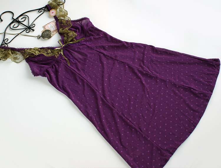 S fashion royal lace ultra-thin transparent gauze sleepwear multicolor