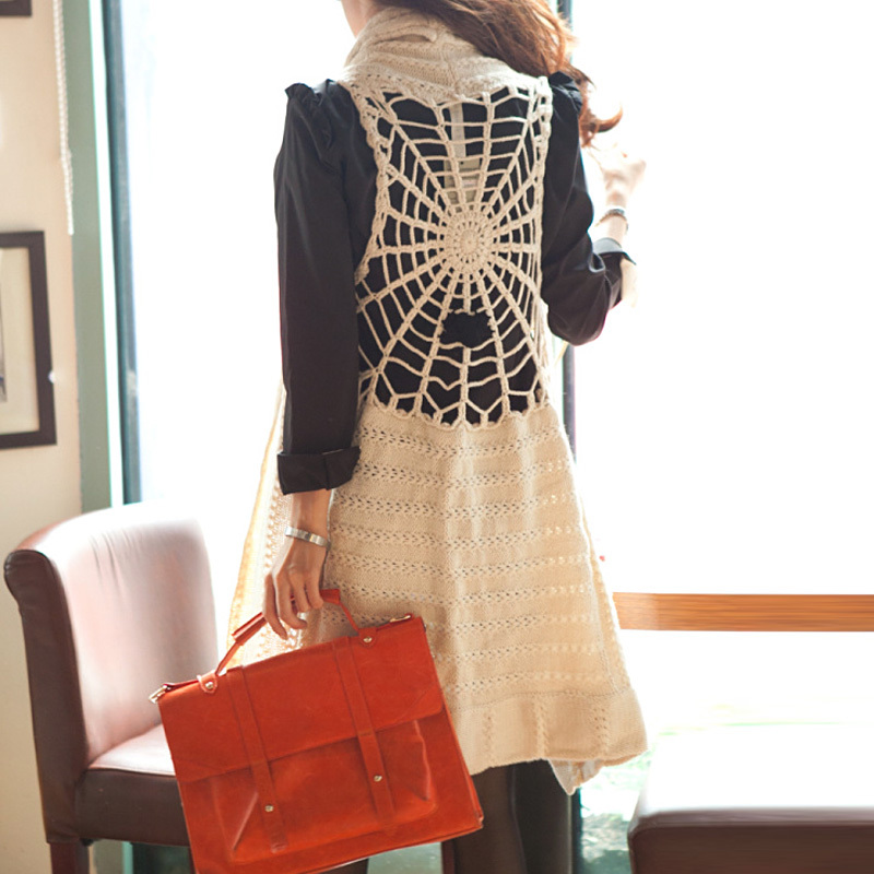 S-ghic noble elegant handmade reticularis sleeveless cardigan long design cardigan cape