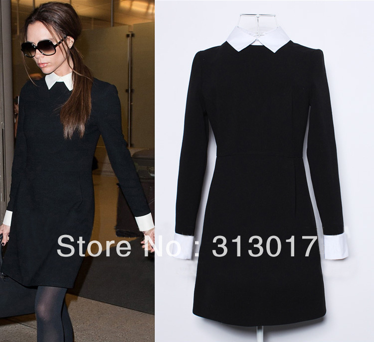 S-L free shipping Manufacturers supply Fashion Women's Star the same design Shirt collar long sleeved dress# S11