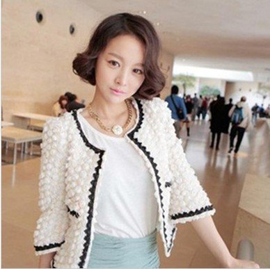 S-M free shipping manufacturers supply women's dimensional flower lace cardigan jacket small coats #C8912