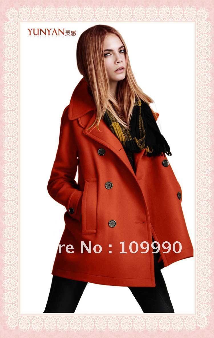 S/M/L/XL Full-sleeve woolen coat women jacket new fashion casual western style simple dignified atmosphere elegant free shipp