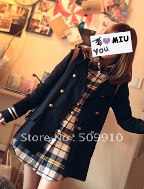 S times . vintage preppy style double breasted student clothing trench outerwear