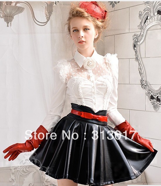 S-XL free shipping Manufacturers supply new fashion women's like leather skirt moq 1pc #Y94