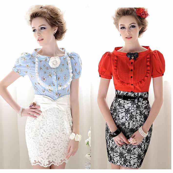 S-XL free shipping Manufacturers supply  new fashion Women's short -sleeved blouse shirt moq 1pc #A10071