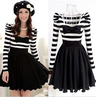 S-XL free shipping Manufacturers supply women's Stripe print dress (MOQ: 1pc) #31-613
