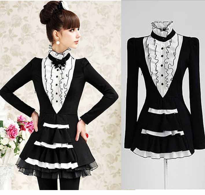 S-XL free shipping new fashion Women's Flounced skirt wild bottoming shirt moq 1pc #ZHL109