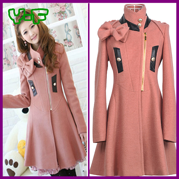 S-XL Women's Plus Size Wool Winter Coat,Fashion Trench Sweet Woolen Zipper Outerwear For Women MTX723 + Free Shipping