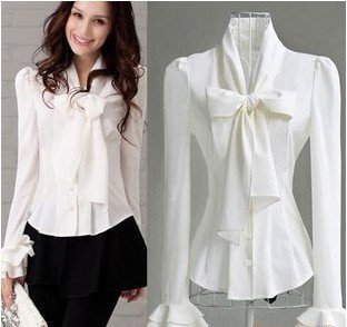 S-XXL  free shipping Women white Fashion long-sleeved temperament silm shirt moq 1pc #ZHL15