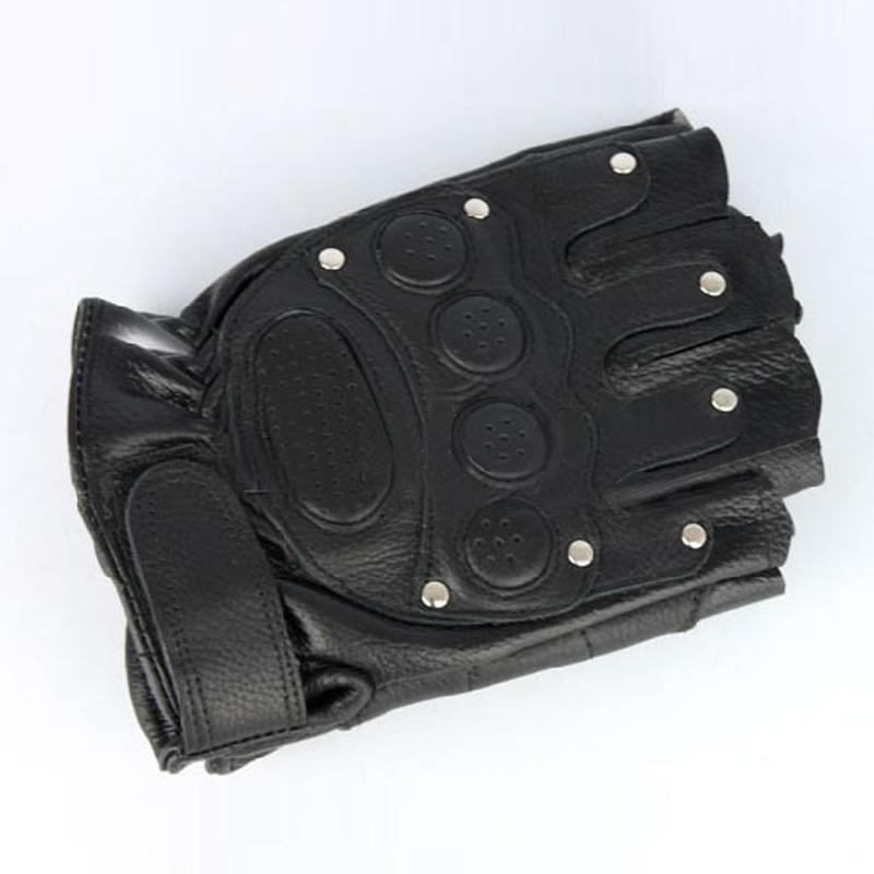 S011 genuine leather semi-finger gloves outdoor sports gloves camping lucy refers to male style gloves