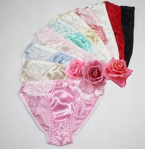 S12, Wholesale, Ladies underwear, 100% Mulberry Pure Silk woven underwear briefs with lace for all season, many solid colors