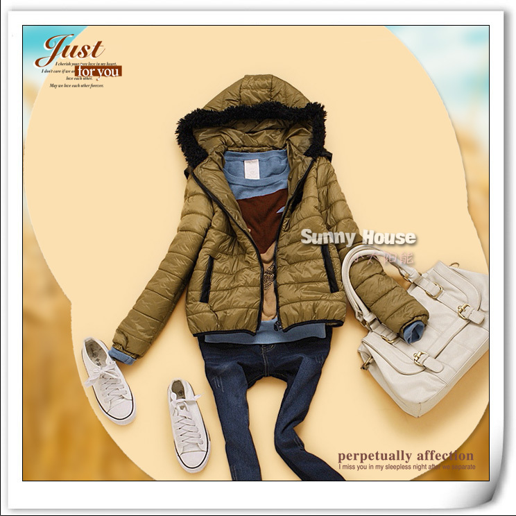 S3-4 winter women's wool circle three-dimensional bow with a hood wadded jacket cotton-padded jacket outerwear 115