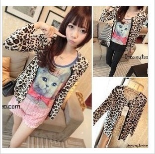 S5 2013 spring fashion sexy leopard print elegant cardigan savager top