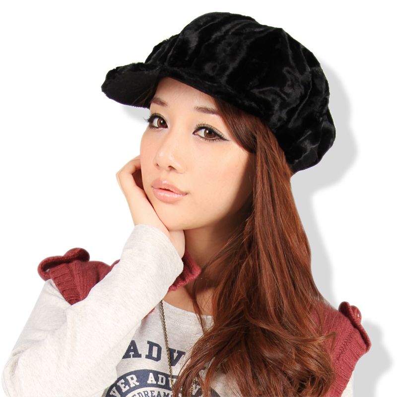 Sa2012 autumn and winter solid color Women flannelet star cap fashion cap